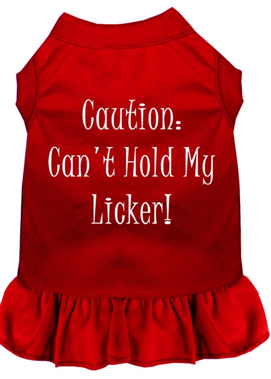 Can't Hold My Licker Screen Print Dress Red Med